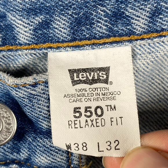 VTG Levi's 550 Relaxed Fit Jeans Men's 38x32 Fit (36x30) Y2K 2000's Distressed - Picture 3 of 12
